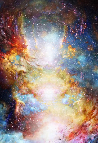 Kosmische ruimte en sterren, kleur kosmische abstracte achtergrond. — Stockfoto