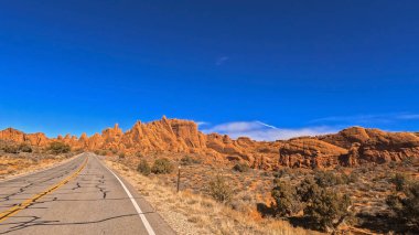 Utah Çölü 'ndeki kırmızı kanyon.