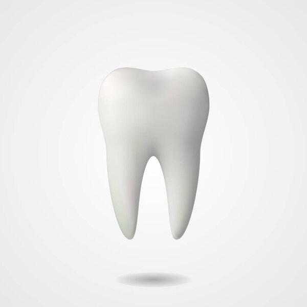 Иллюстрация векторного реалистичного здорового трехмерного зуба. Векторный шаблон продукта для ухода за здоровыми зубами изолирован
.