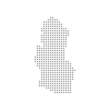 Daire şekli Katar harita üzerinde beyaz arka plan, vektör eps10 gri