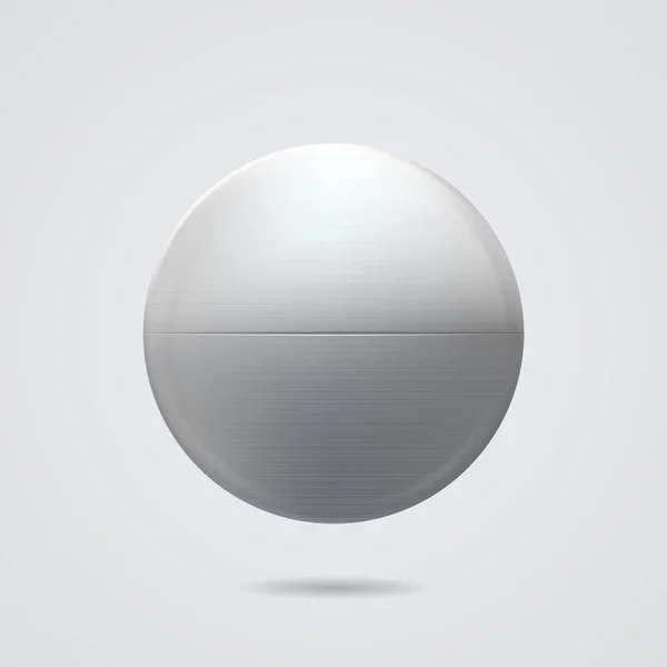 Chrome piłka realistyczny izolowana na białym tle. Eps10 wektor — Wektor stockowy