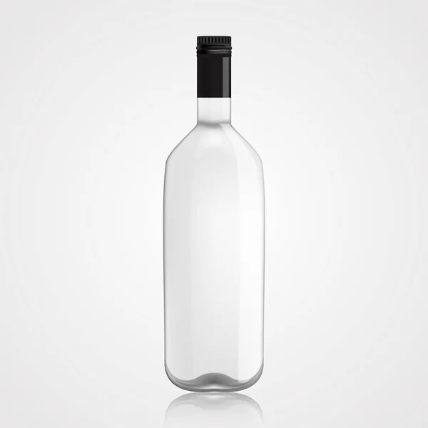 ガラス透明なワインのボトル。ベクトル図 eps10 — ストックベクタ