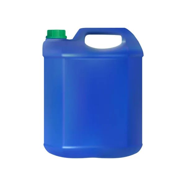 Encha a lata para química, pacote, plástico em branco realista recipiente azul. Vetor Mockup eps10 — Vetor de Stock