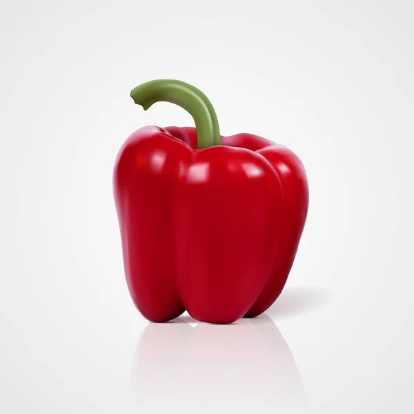 Illustrazione vettoriale foto-realistica di peperone rosso dolce paprica. Simbolo vettoriale icona, eps10 — Vettoriale Stock