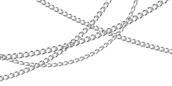 Серебряная цепочка из роскошных ювелирных изделий на белом фоне . — стоковый вектор