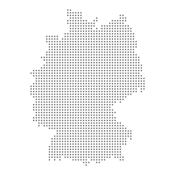 Wektor gwiazdek przerywaną Mapa Niemiec — Wektor stockowy
