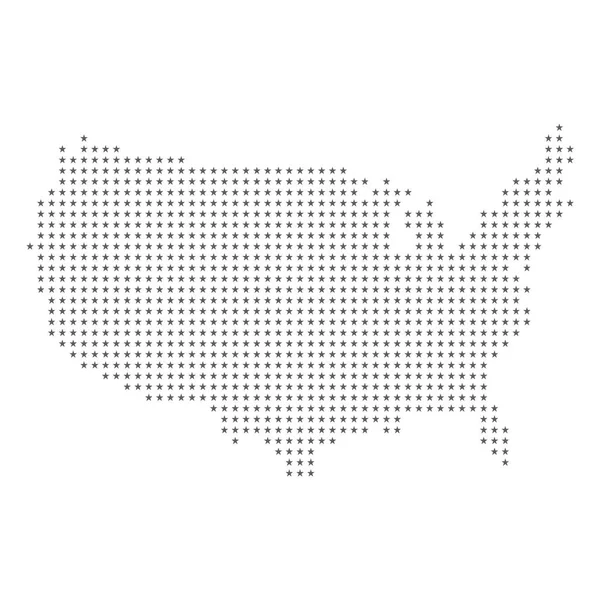 Carte en pointillés des étoiles vectorielles de USA — Image vectorielle