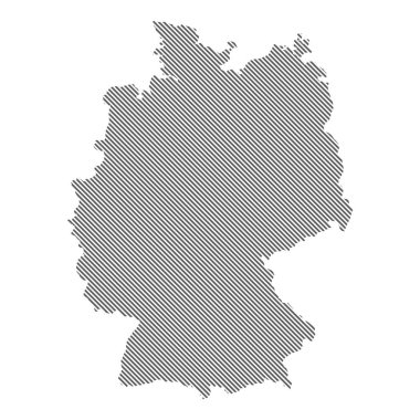 Almanya soyut haritası. Çapraz çizgiler. Vektör eps10.