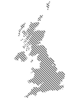 Soyut harita İngiltere Büyük Britanya. Çapraz çizgiler. Vektör eps10