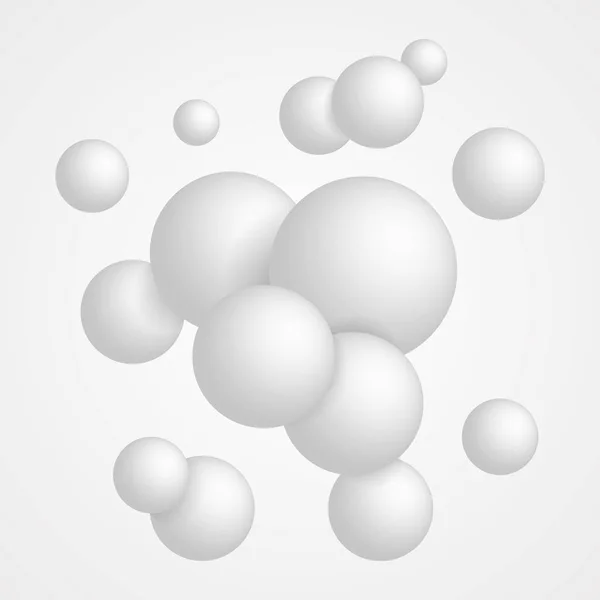 3d topları ile minimalist beyaz arka plan. Vektör eps10