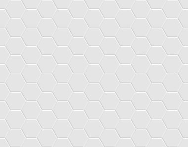 Beyaz sorunsuz altıgen fayans vektör doku.