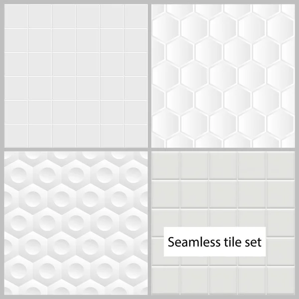 Conjunto de azulejos blancos sin costura. Textura vectorial eps10 — Vector de stock