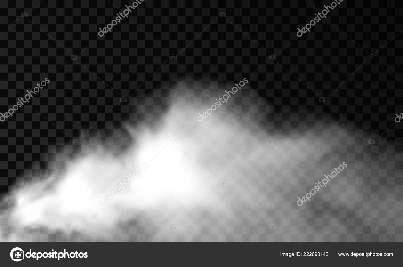 White transparent steam on dark background Vector Image