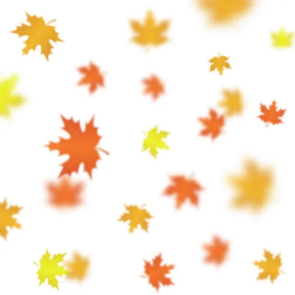 Vector blurred falling leaves isolated in white background. — Stock Vector