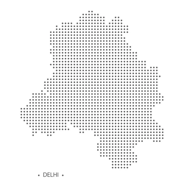 点線のデリーの地図。ベクトル eps10. — ストックベクタ