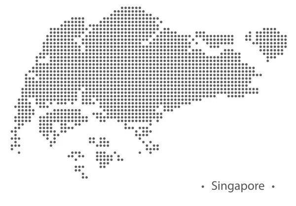 Singapore mappa astratta punteggiata. Eppie vettori10 . — Vettoriale Stock