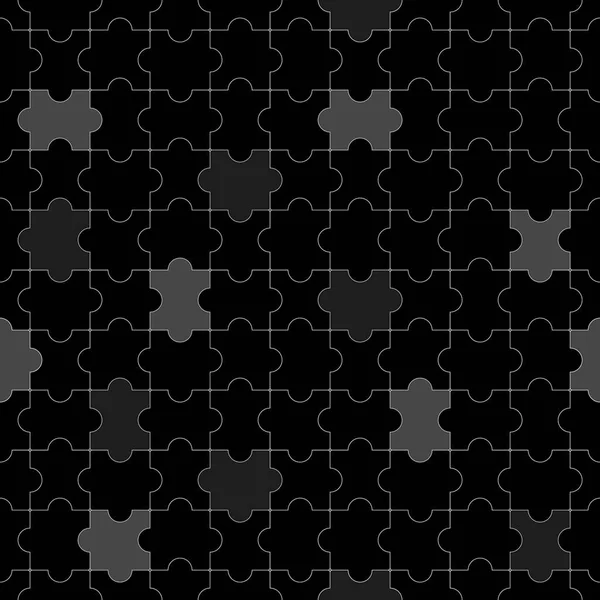 Nero puzzle grigio e bianco, bambini, carino, puzzle germetrici. Illustrazione vettoriale . — Vettoriale Stock