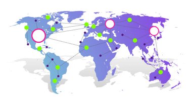 Bilgi grafik modern unsurları. Dünya harita iletişim