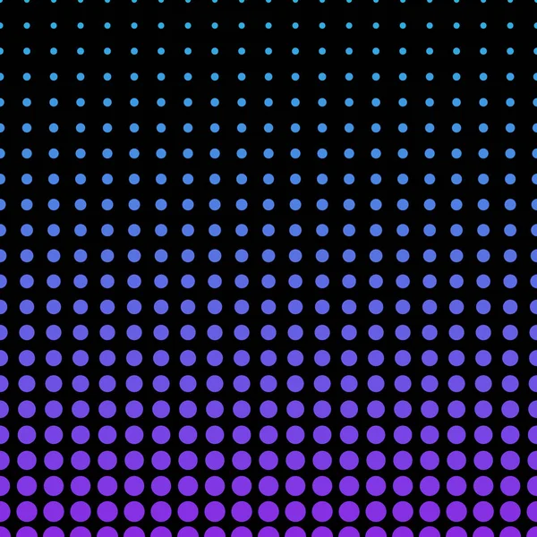 Pois vectoriels demi-tons. Proton violet et points blye sur fond noir . — Image vectorielle