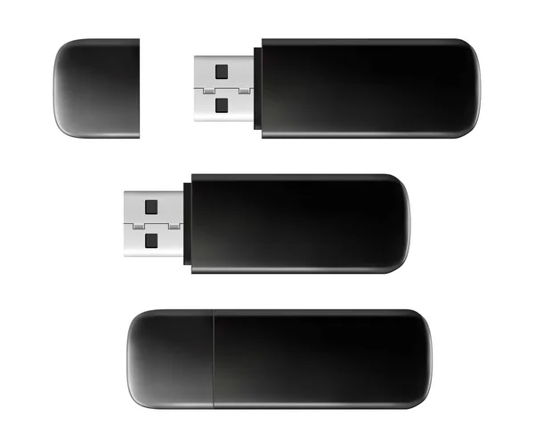 USB-Stick. Realistische Attrappe. Vektor eps10. — Stockvektor