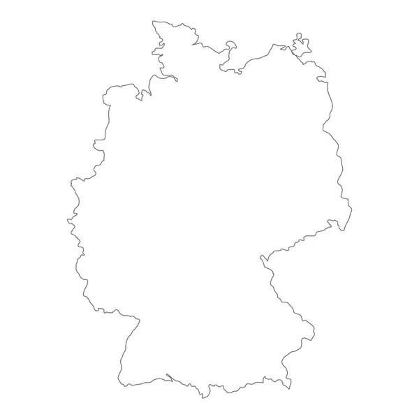 Duitsland kaart van zwarte contour bochten van vectorillustratie — Stockvector