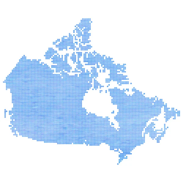 Carte graphique abstraite du Canada de points ronds à l'aquarelle bleue. Vecteur eps10 . — Image vectorielle