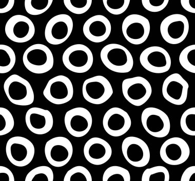 Sorunsuz elle çizilmiş daireler desen. Modern basit hipster arka plan. Vektör eps10