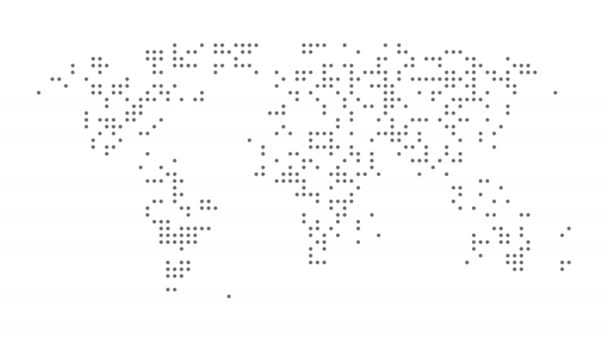 Przerysowana Abstrakcyjna Mapa Świata Okropna Animacja Mapy Świata Wideo — Wideo stockowe
