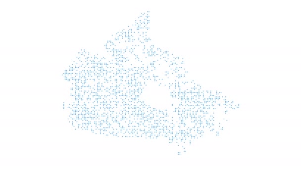 Canadá Mapa punteado Redes Dot Motion Graphic 4K — Vídeo de stock