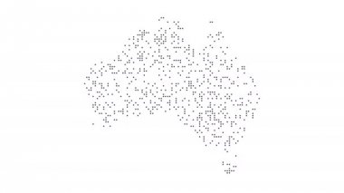 Avustralya harita nokta hareket grafik 4 k ağ noktalı.