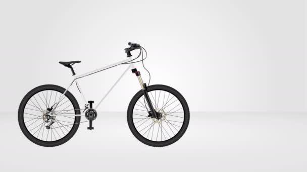 Бесшовный цикл анимации горных велосипедов МТБ, 3D рендеринг — стоковое видео