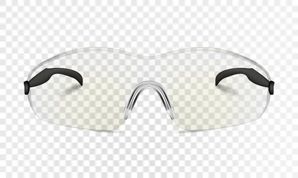 Egyszerű kerékpáros szemüveg reális. Épület fotorealisztikus védőszemüveg. Vektoros illusztráció — Stock Vector