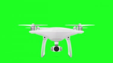Drone Quadcopter yeşil ekran üzerinde. Animasyonlu quadrocopter. Sen-ebilmek bulmak bu resim benim portföy.