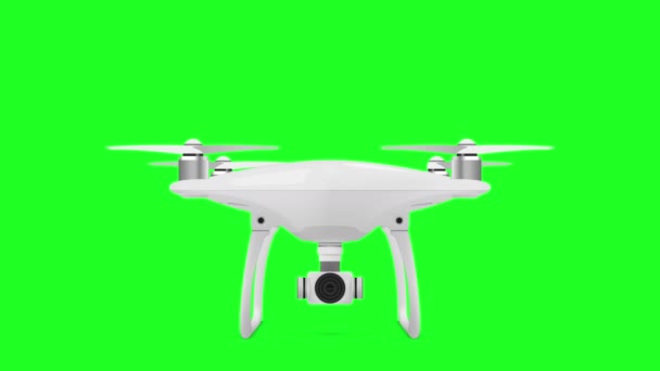 Drone Quadcopter on green screen. Animated quadrocopter. You can find this image in my portfolio. — Stock Video