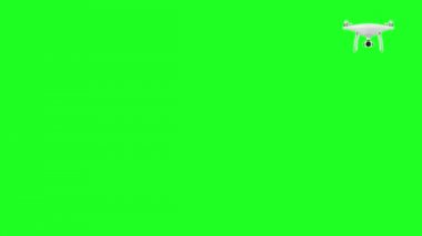 Yeşil ekranda drone quadcopter. 4k animasyonlu quadcopter.
