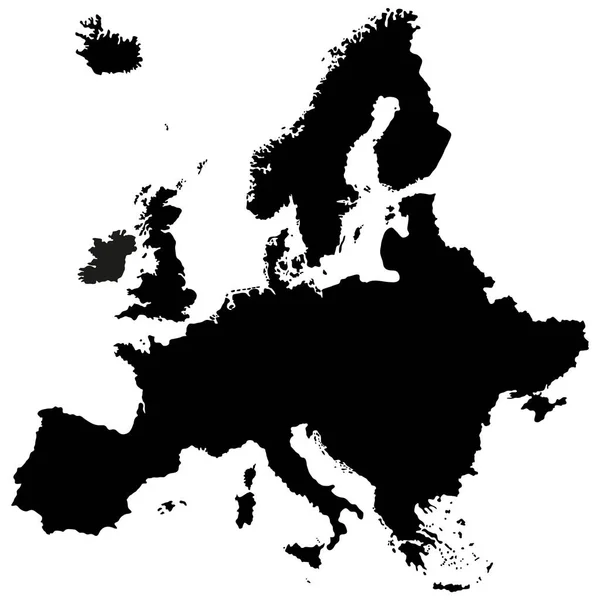 欧州連合の黒ベクトル地図。非常に高いディテール。高精度で正確な描画レベル — ストックベクタ