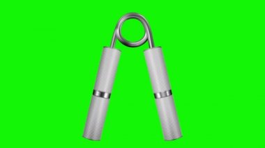 Yeşil arka plan kromatkey üzerinde fırça genişletici sıkıştırma kavramı. 4k video klip animasyon