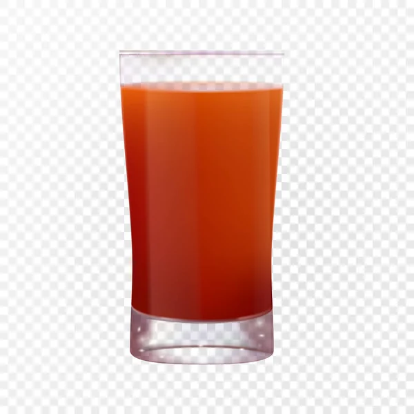Glas Kirsch-, Granat-, Blut- oder Tomatensaft. Vektor realistische Abbildung eps10 — Stockvektor