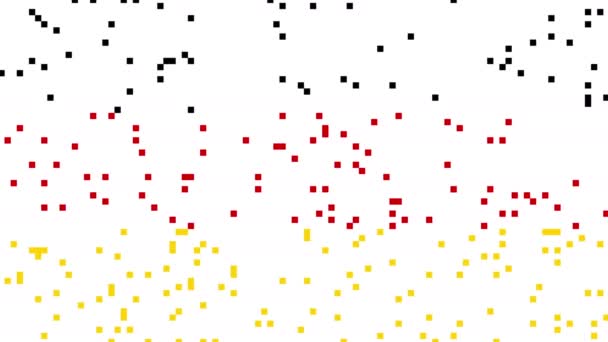 Прапор Німеччини зібраний з пікселів, квадратів, крапок. 4K відеокліп абстрактна анімація — стокове відео