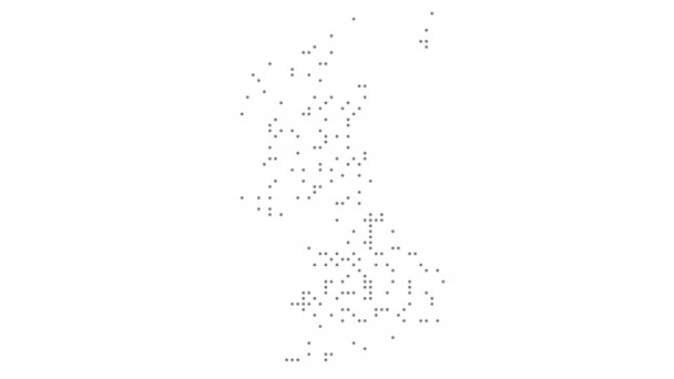 Великобритания Великобритания Точечные карты Сеть Dot Motion Graphic 4K — стоковое видео
