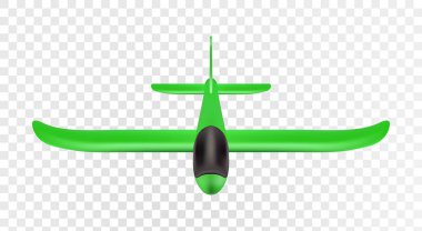 Vektör illüstrasyon eps10 şeffaf arka plan üzerinde izole. Yeşil köpük uçak, önden perspektif görünümü