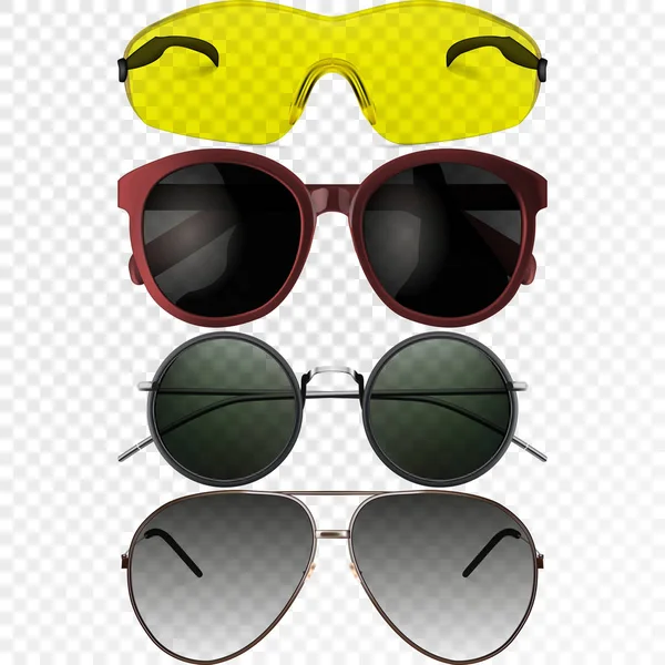 Conjunto de óculos diferentes realistas. Ilustração vetorial eps10 —  Vetores de Stock