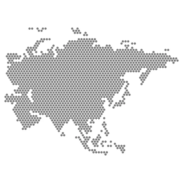 Mappa punteggiata dell'Asia. Passi vettoriali 10 . — Vettoriale Stock