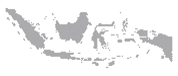 Indonesia mappa punteggiata. Eppie vettori10 . — Vettoriale Stock