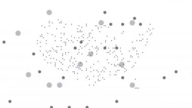 Abd Noktalı Harita Ağ Nokta Hareket Grafik 4k. Soyut Abd haritasının görünümü ve kaybolması.