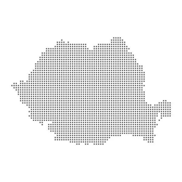 白い背景に隔離ルーマニアのベクトル点線水玉模様マップ. — ストックベクタ