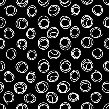 Kusursuz karalama deseni. Sevimli komik karanlık polka nokta doku. Şık arka plan duvar kağıdı