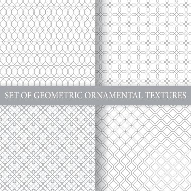 Set vector geometric ornamental patterns clipart
