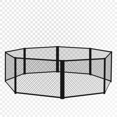 MMA kafesi. Sekizgen izometrik görüş. Vektör düz resimleme.