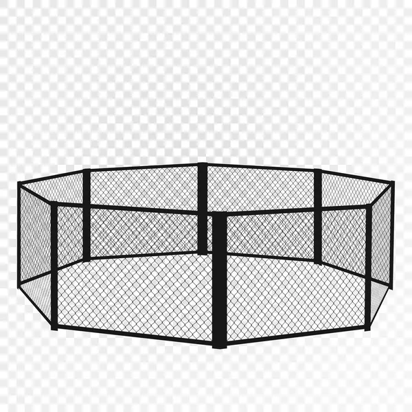 MMA cage. Octagon isometric view. Vector flat illustration. — Stock Vector